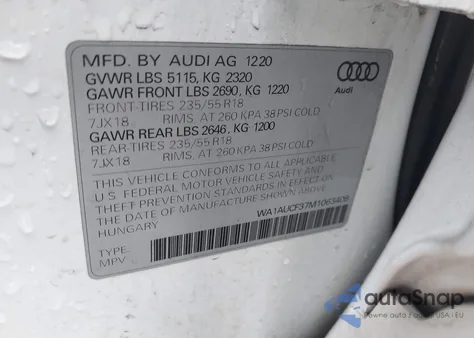 2021 Audi Q3 Premium 40 Tfsi Quattro Tiptronic from USA, damaged, VIN WA1AUCF37M1063408
